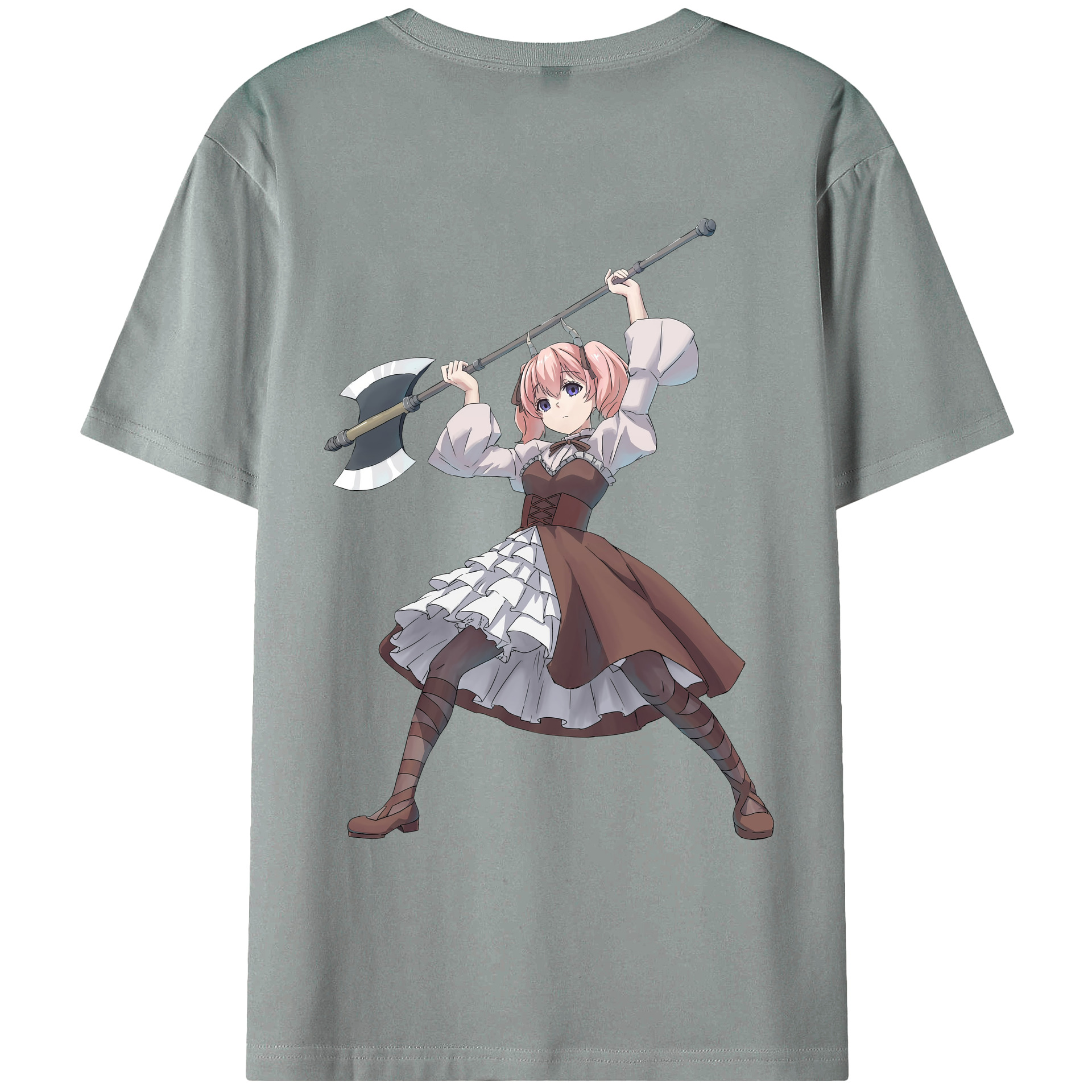 （画像用） 葬送のフリーレン Frieren 綿100％ メンズ半袖Tシャツ（バックプリント） 通気性